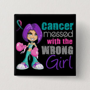 Thyroid Cancer Messed With Wrong Girl.png 15 Cm Square Badge