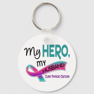 Thyroid Cancer MY HERO MY HUSBAND 42 Key Ring