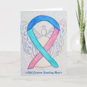 Thyroid Cancer Ribbon Angel Greeting Card