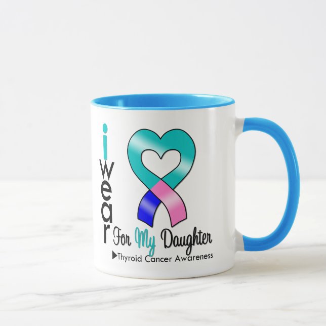 Thyroid Cancer Ribbon For My Daughter Mug (Right)