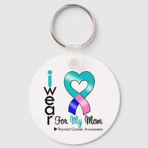 Thyroid Cancer Ribbon For My Mum Key Ring