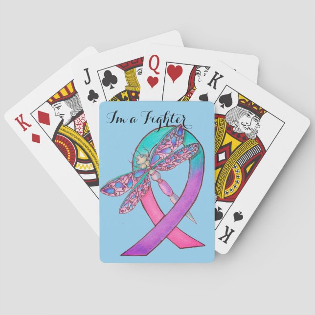 Thyroid Cancer Ribbon Playing Cards (Back)