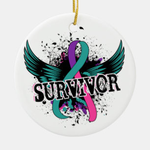 Thyroid Cancer Survivor 16 Ceramic Tree Decoration