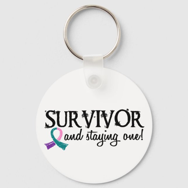 Thyroid Cancer Survivor 18 Key Ring (Front)