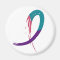 Thyroid Cancer Teal, Purple, And Pink Ribbon A4