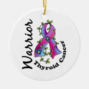 Thyroid Cancer Warrior 15 Ceramic Tree Decoration