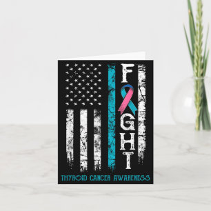 Thyroid Cancer Warrior US Flag Card