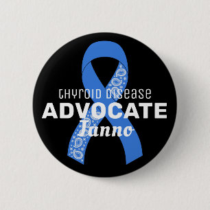 Thyroid Disease Advocate Ribbon Black Button