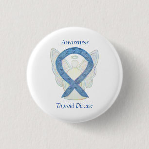 Thyroid Disease Awareness Angel Paisley Ribbon Pin