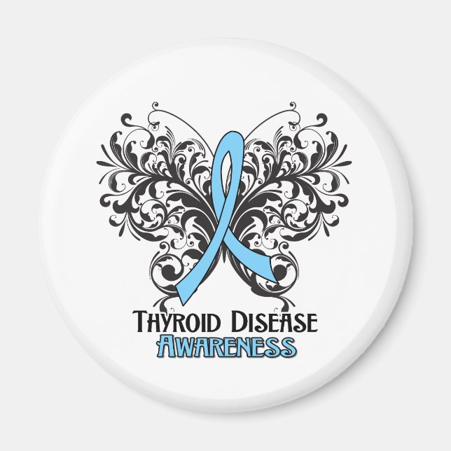 Thyroid Disease Awareness Butterfly Magnet (Front)