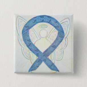 Thyroid Disease Awareness Paisley Ribbon Angel Pin