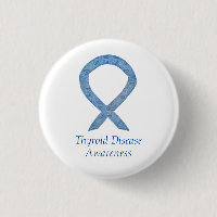 Thyroid Disease Awareness Paisley Ribbon Pin