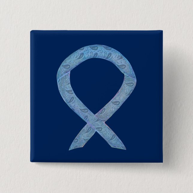 Thyroid Disease Awareness Paisley Ribbon Pin (Front)