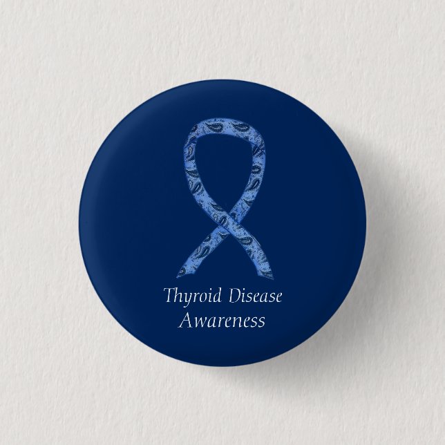 Thyroid Disease Awareness Paisley Ribbon Pin (Front)