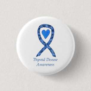 Thyroid Disease Awareness Paisley Ribbon Pin