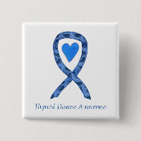 Thyroid Disease Awareness Paisley Ribbon Pin