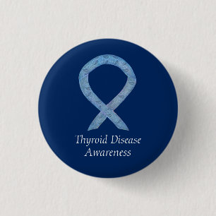Thyroid Disease Awareness Paisley Ribbon Pin