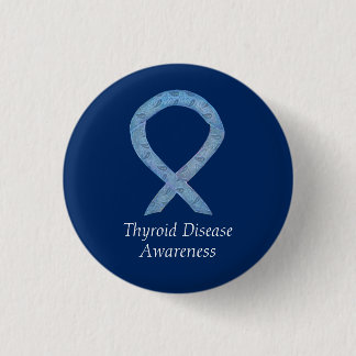 Thyroid Disease Awareness Paisley Ribbon Pin