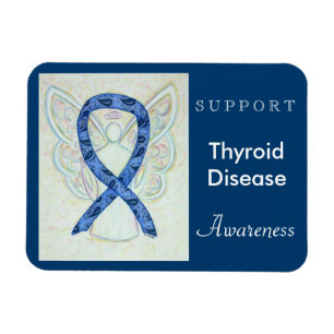 Thyroid Disease Awareness Ribbon Angel Magnets