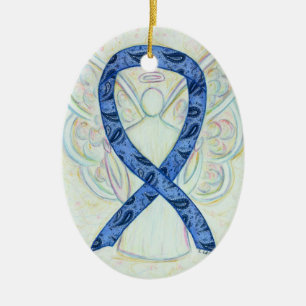 Thyroid Disease Awareness Ribbon Angel Ornament