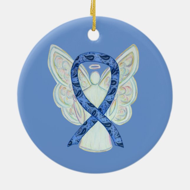 Thyroid Disease Awareness Ribbon Angel Ornaments (Back)