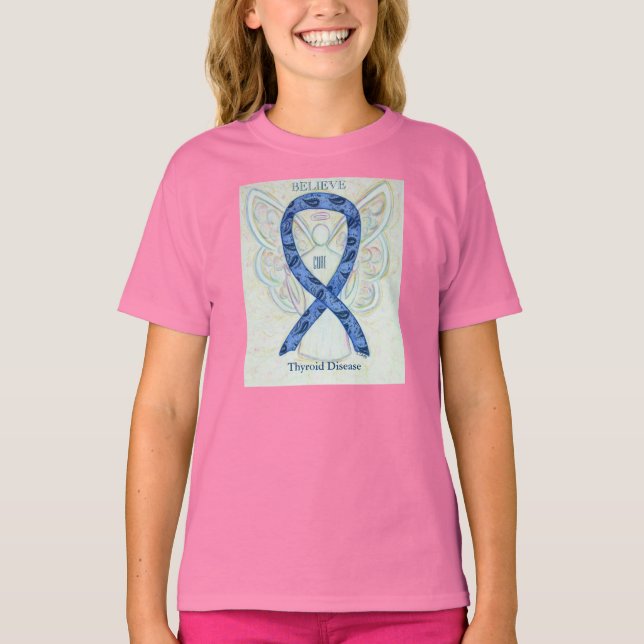 Thyroid Disease Awareness Ribbon Angel Shirt (Front)