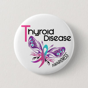 Thyroid Disease BUTTERFLY 3.1 6 Cm Round Badge