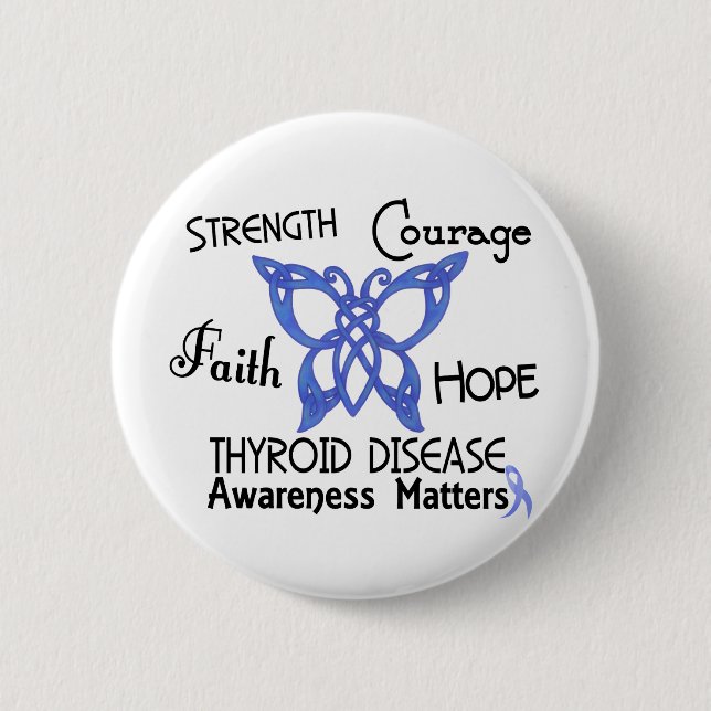 Thyroid Disease Celtic Butterfly 3 6 Cm Round Badge (Front)