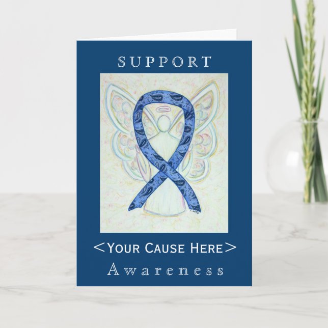 Thyroid Paisley Awareness Ribbon Customised Card (Front)