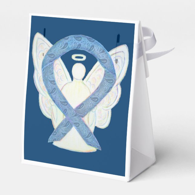 Thyroid Paisley Awareness Ribbon Party Favour Boxe Box (Back Side)
