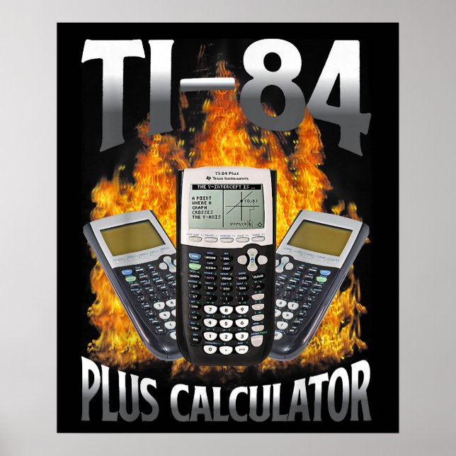 Ti-84 Plus Calculator Funny Math Teacher Poster (Front)
