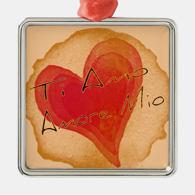 Ti Amo Amore Mio Metal Tree Decoration (Front)