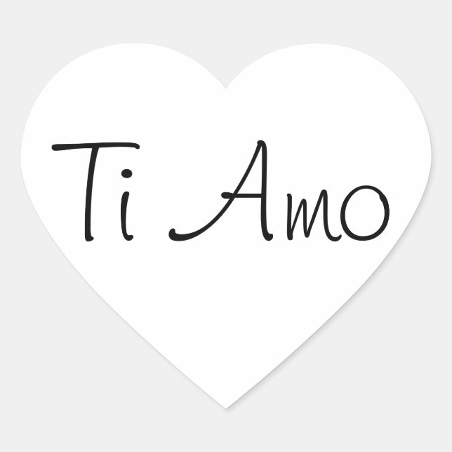 Ti Amo/I Love You Heart Sticker (Front)