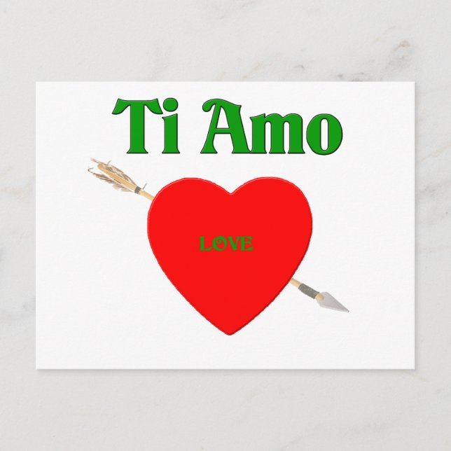 Ti Amo (I Love You) Postcard (Front)