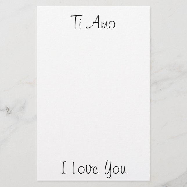 Ti Amo/I Love You Stationery (Front)