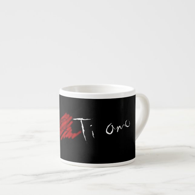 Ti Amo Love You in Italian Heart Coffee Mug (Front Right)