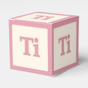 "Ti" Solfeggio Musical Baby Blocks Pink Favour Box