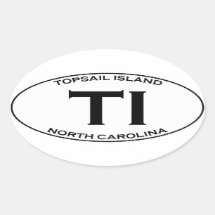 TI - Topsail Island North Carolina Oval Sticker