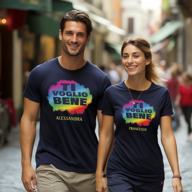 Ti Voglio Bene (I Love You) personalised couple's T-Shirt (Creator Uploaded)