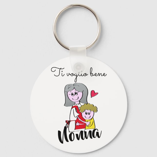Ti voglio bene Nonna Key Ring (Front)