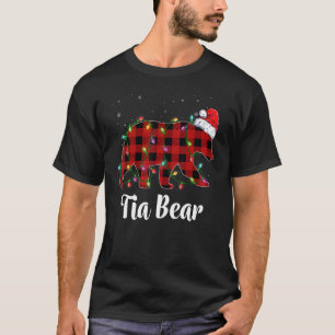 Tia Bear Buffalo Red Plaid Matching Family Christm T-Shirt