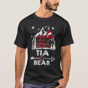 Tia Bear Christmas Pajama Red Plaid Buffalo Family T-Shirt