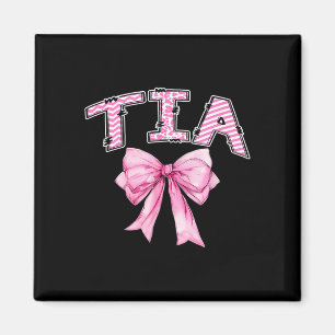 Tia birthday girl matching coquette pink bow magnet