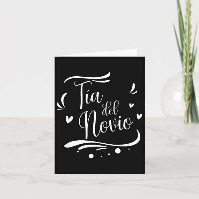 Tia Del Novio Spanish Auntie Of The Groom Wedding  Card (Front)
