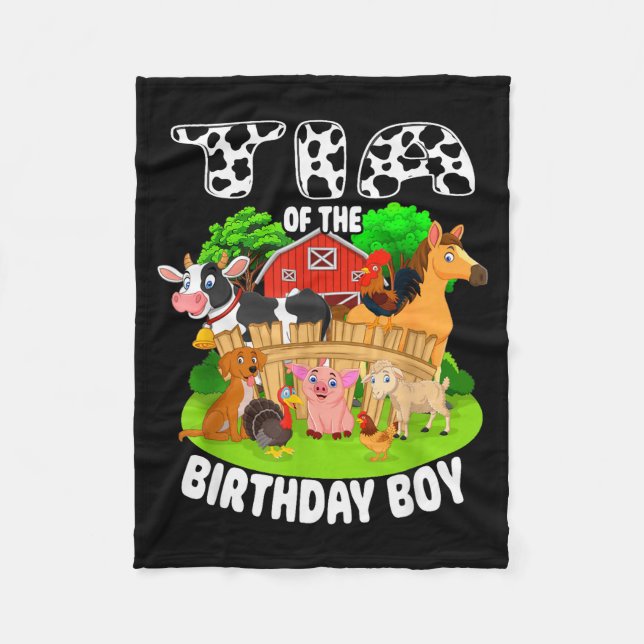 Tia Of The Bday Boy Farm Animals Matching Farm The Fleece Blanket (Front)