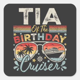 Tia of the Birthday Cruiser Vacation Square Sticker