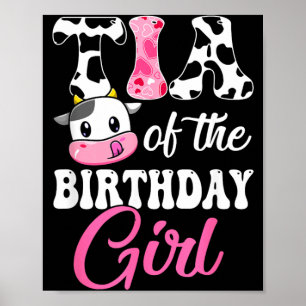 Tia Of The Birthday Girl Farm Cow 1st Birthday Poster