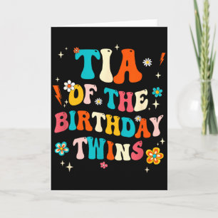 Tia Of The Birthday Twins Boys Girls Party Retro B Card