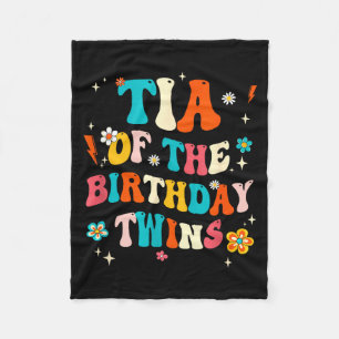 Tia Of The Birthday Twins Boys Girls Party Retro B Fleece Blanket
