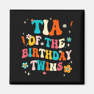 Tia Of The Birthday Twins Boys Girls Party Retro B Magnet
